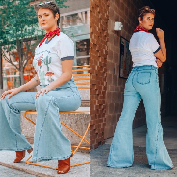 Denim - High Rise Flare Bell Bottoms